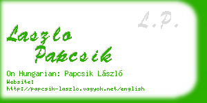 laszlo papcsik business card